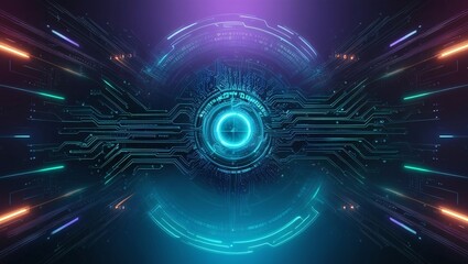 Obraz premium An abstract digital background with binary code and AI algorithms running in the background