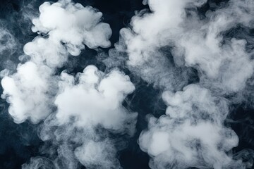 Obraz premium Collection of realistic smoke and fog over water BBQ warm drinks and food Vector white steam and isolated smog on transparent background