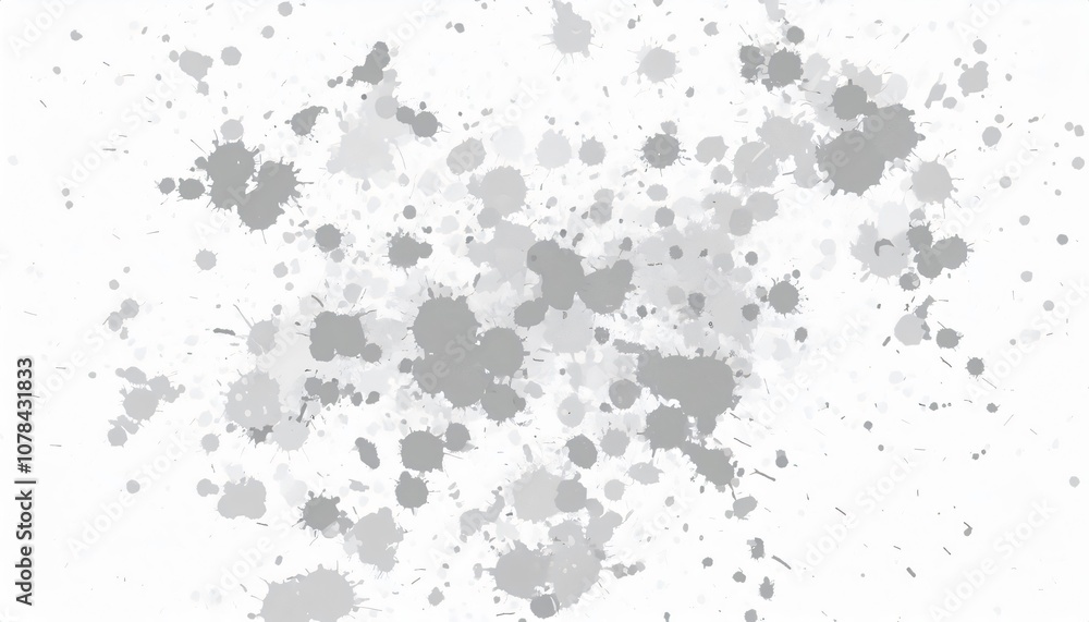 Poster gray paint splatters create an abstract design on a white background, offering a versatile backdrop 