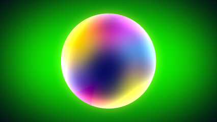 Background with 3D sphere gradient color frame, moon and sun shape background