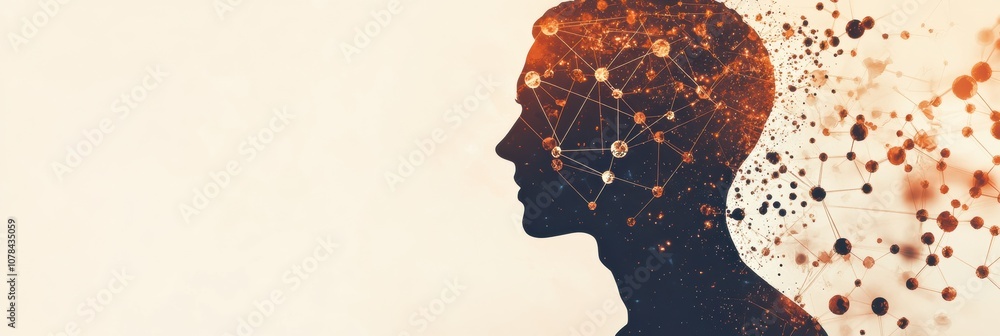Poster A human silhouette appears surrounded by intricate molecules and diagrams, illustrating a fusion of science and human thought. Generative AI