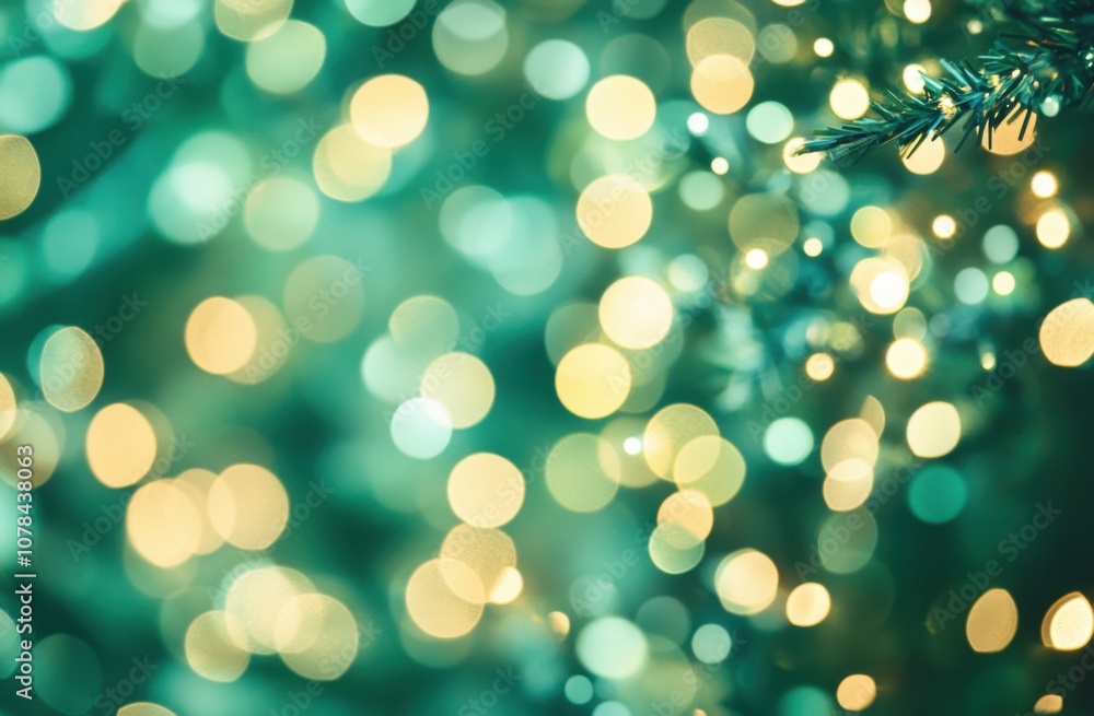 Aufkleber christmas tree lights background with a bokeh effect. christmas and new year celebration concept. ab