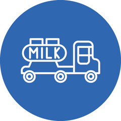 Milk Truck line circle icon
