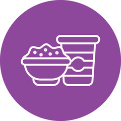 Sour Cream line circle icon