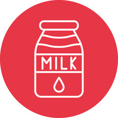 Milk Pack line circle icon