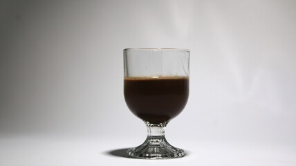 glass with chocolate milk