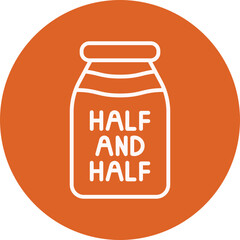 Half and Half line circle icon