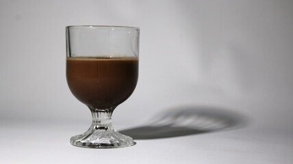 glass with chocolate milk