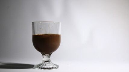 glass with chocolate milk