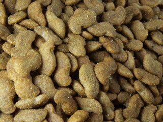 Food for cats and dogs. Granulated pet food.