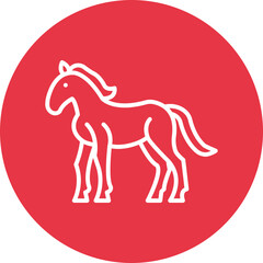 Horse line circle icon