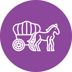 Covered Wagon line circle icon