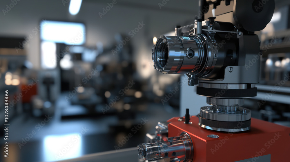 Poster high tech robotics equipment in modern engineering lab, showcasing precision machinery and advanced 