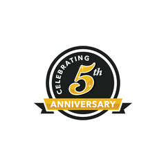 Celebrating 5th anniversary vector illustration