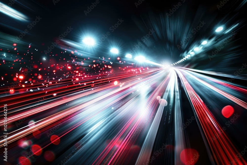 Poster abstract background with red and white rays on dark surface.