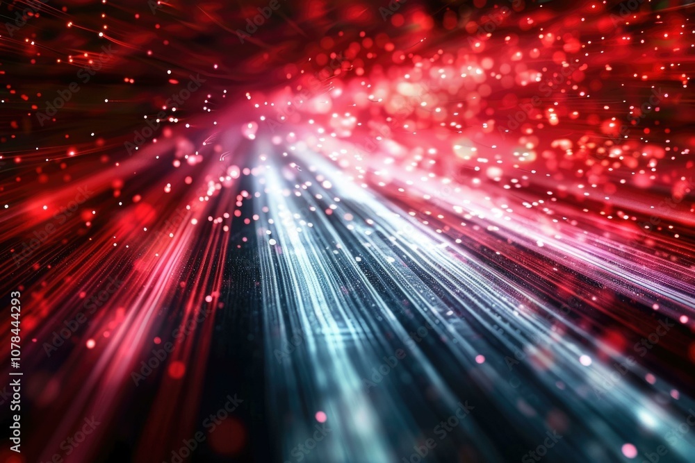 Aufkleber abstract background with red and white rays on dark surface.