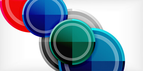 Obraz premium Minimal geometric abstract background. Circle triangle design