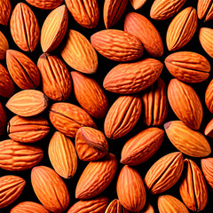 Fototapeta premium Almonds (Sliced) A vibrant array of sliced almonds, their golden-brown hues glistening with a light shee