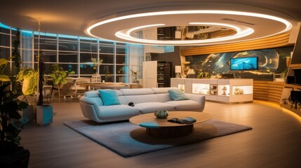 Modern Living Room with Futuristic Design