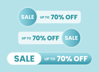 Blue Gradient with Soft Blue Sale Label Discount Up To 70 Percent