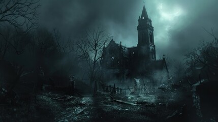 a dark and ominous scene with a sense of danger,