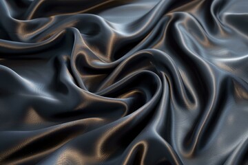 Obraz premium Luxurious black gray satin fabric with abstract patterns.