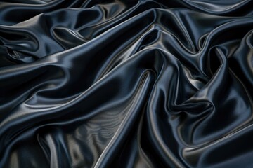 Obraz premium Luxurious black and gray satin fabric texture with abstract patterns.