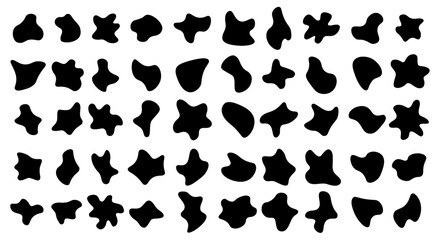 Abstract Organic Black Blob Shapes Set