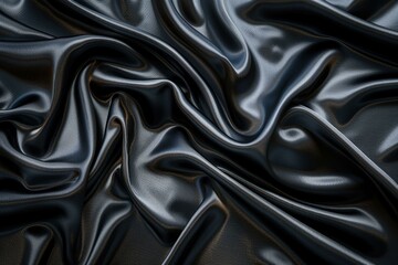 Fototapeta premium Luxurious black gray satin fabric with abstract patterns.