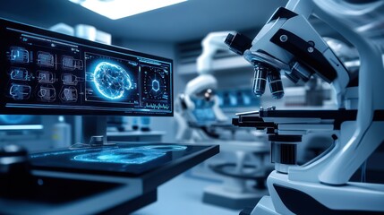 Microscope in a High-Tech Lab