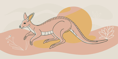 Kangaroo Bounce A kangarootherian bounds energetically in a wide open space demonstrating the art of bouncing