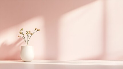 Solid soft blush background with a smooth, matte finish