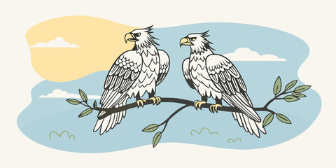 Eagle Scouts A pair of eagleheaded Therians perched on a high tree branch surveying the field below to plan an aerial attack on the opposing teams flag.