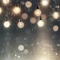 Hanging light bulbs with soft bokeh effect