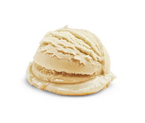 Scoop of yummy ice cream isolated on white