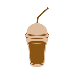Iced coffee to go. Coffee lover item. Simple flat clipart