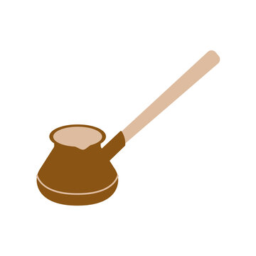brown cezve with wooden handle clip art preview