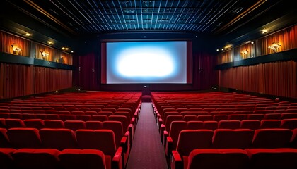 Fototapeta premium Movie theater with red seats