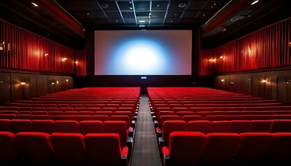 Movie theater with red seats