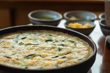 Korean traditional beverage and pancake
