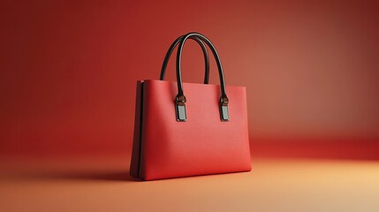 red cartoon bag with different angles 3d rendering