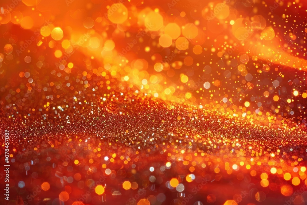 Poster abstract background with red and orange bokeh lights.