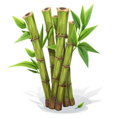 Obraz premium Simple flat 2D icon bamboo shoots isolated on transparent background, vector, flat design, animation design, vector, flat design, animation design, simple flat 2D icon, clipart