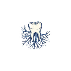 Root dental logo design vector