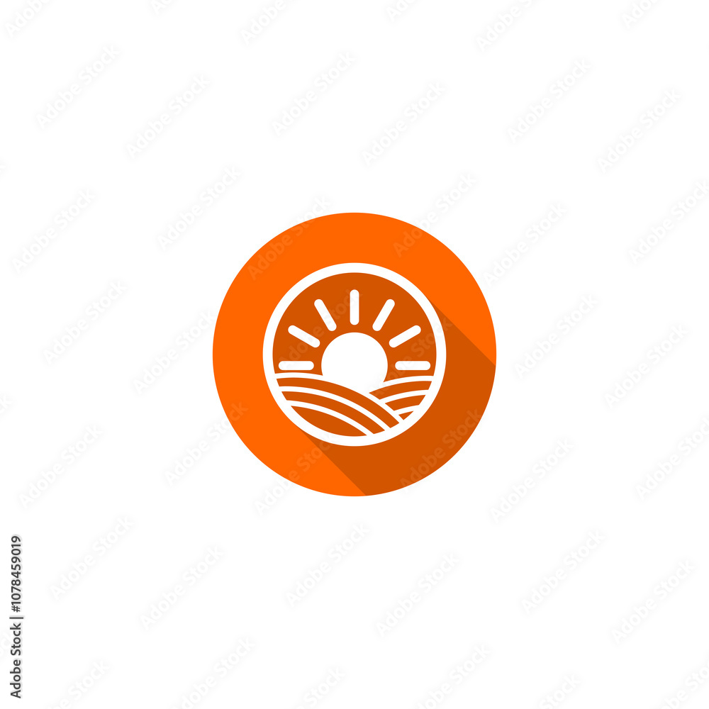 Poster fields logo design icon isolated on transparent background