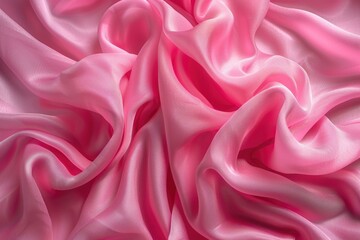 Fototapeta premium Soft pink fabric draped in elegant folds.