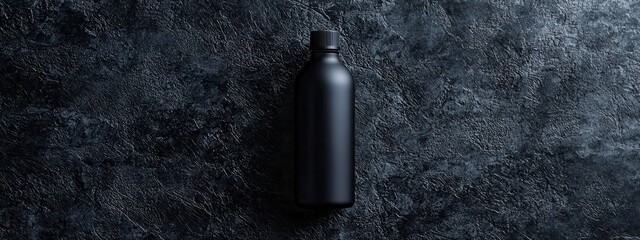 Fototapeta premium black bottle on concrete background. Selective focus