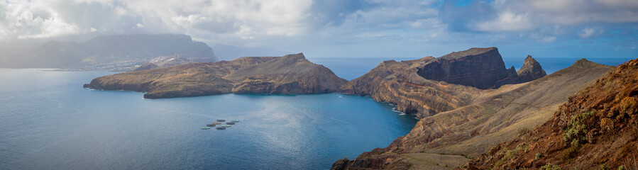 Panoramic view of Ponta de Sao Lourenco on Madeira Island, Portugal