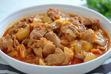 Spicy stir fried tripe and pork chicken stew Korean dishes traditional cuisine sides