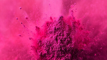 Burst of magenta hot pink color powder
